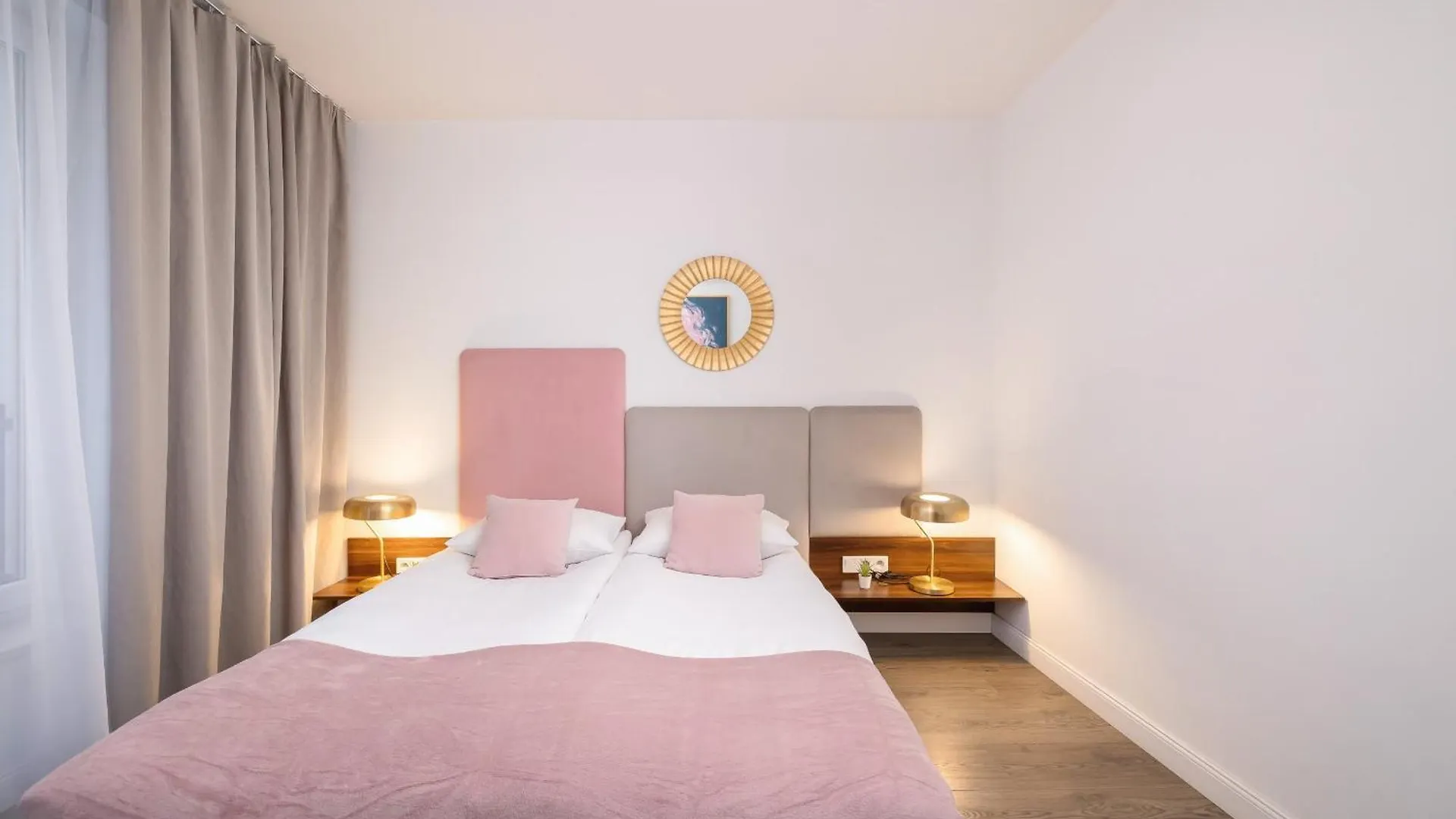 Blue And Green Apartment With Bright Pink Bedroom In Krakow By Noclegi Renters Poland